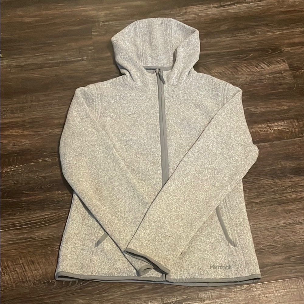 Marmot Women’s Light Gray Fleece Jacket - Picture 3 of 5